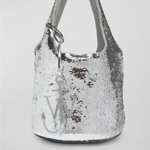 JW ANDERSON Silver Sequin Shoulder Bag NWOT